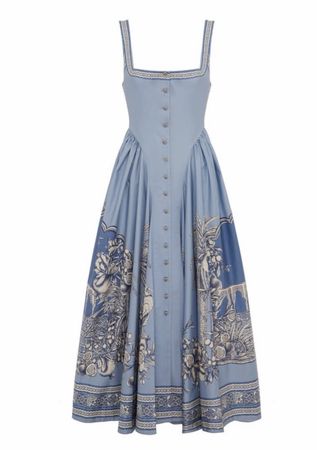 Alemais Cotton Blue Midi Dress [Rrp$600]