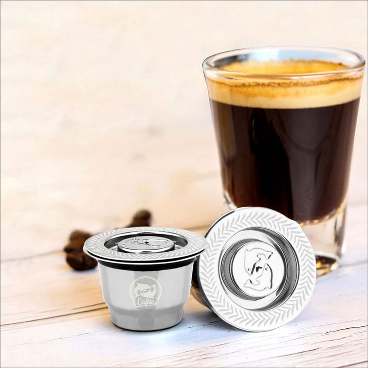 6 Wiederverwendbare Espresso-Kapseln Aus Edelstahl – Kompatibel Mit Nespresso, Mit 204 Deckeln & Zubehör