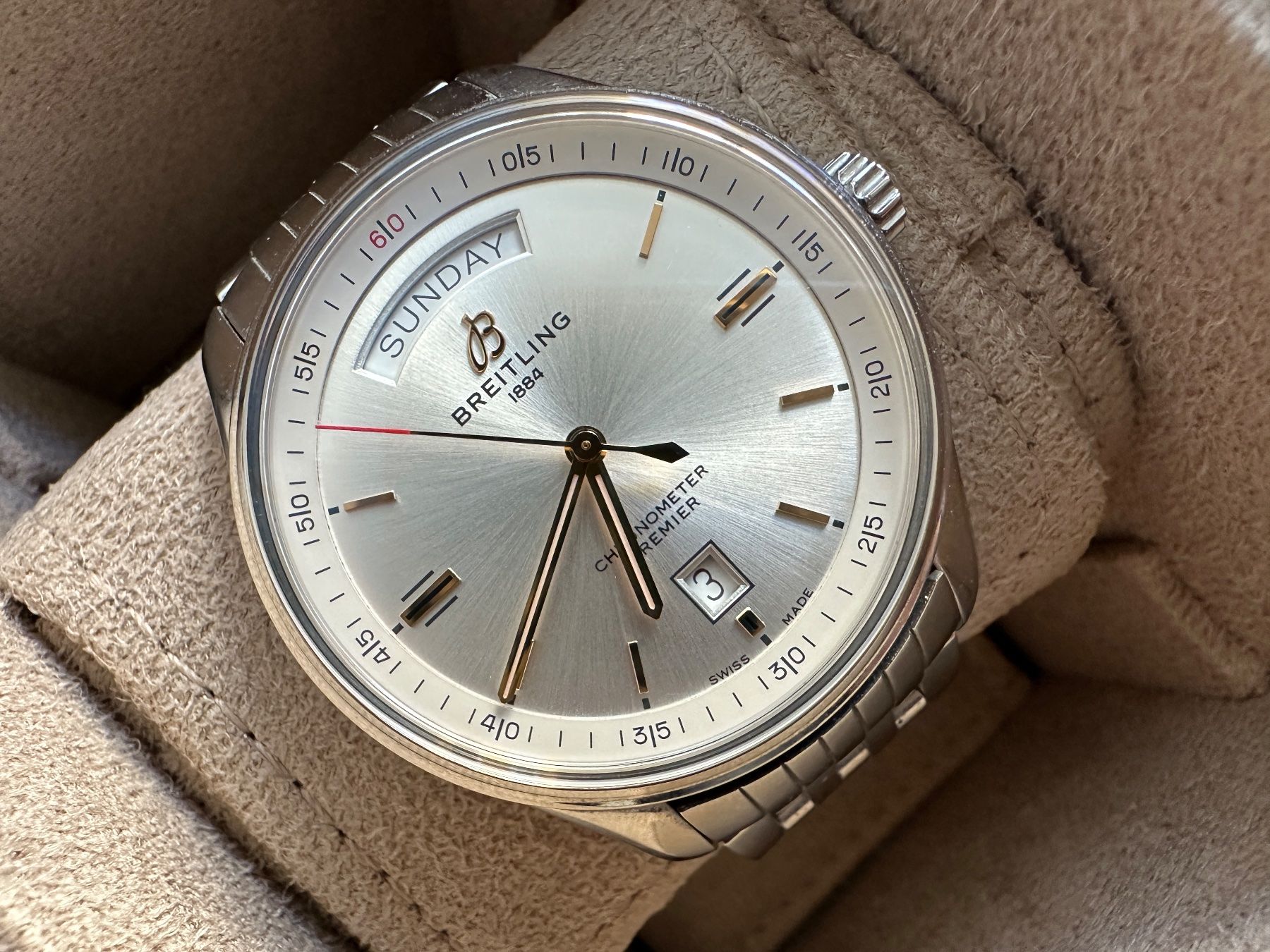 Breitling Orologi: Breitling Premier Automatic Day Date 40 A45340 Full-Set – Usato da Matten b. Interlaken venduto da cour13 2