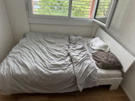 Weiss Bettgestell 140x200cm (ohne Lattenrost und Matratze)