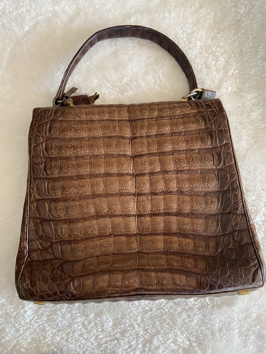 Taschen für Damen: Kroko Handtasche Echtleder Vintage  – Gebraucht aus Lohn SH von Winter03 1