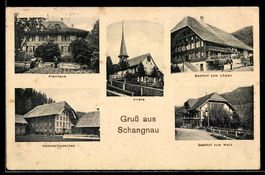 AK Schangnau, Gasthof zum Löwen, Gasthof zum Wald, Pfarrhaus