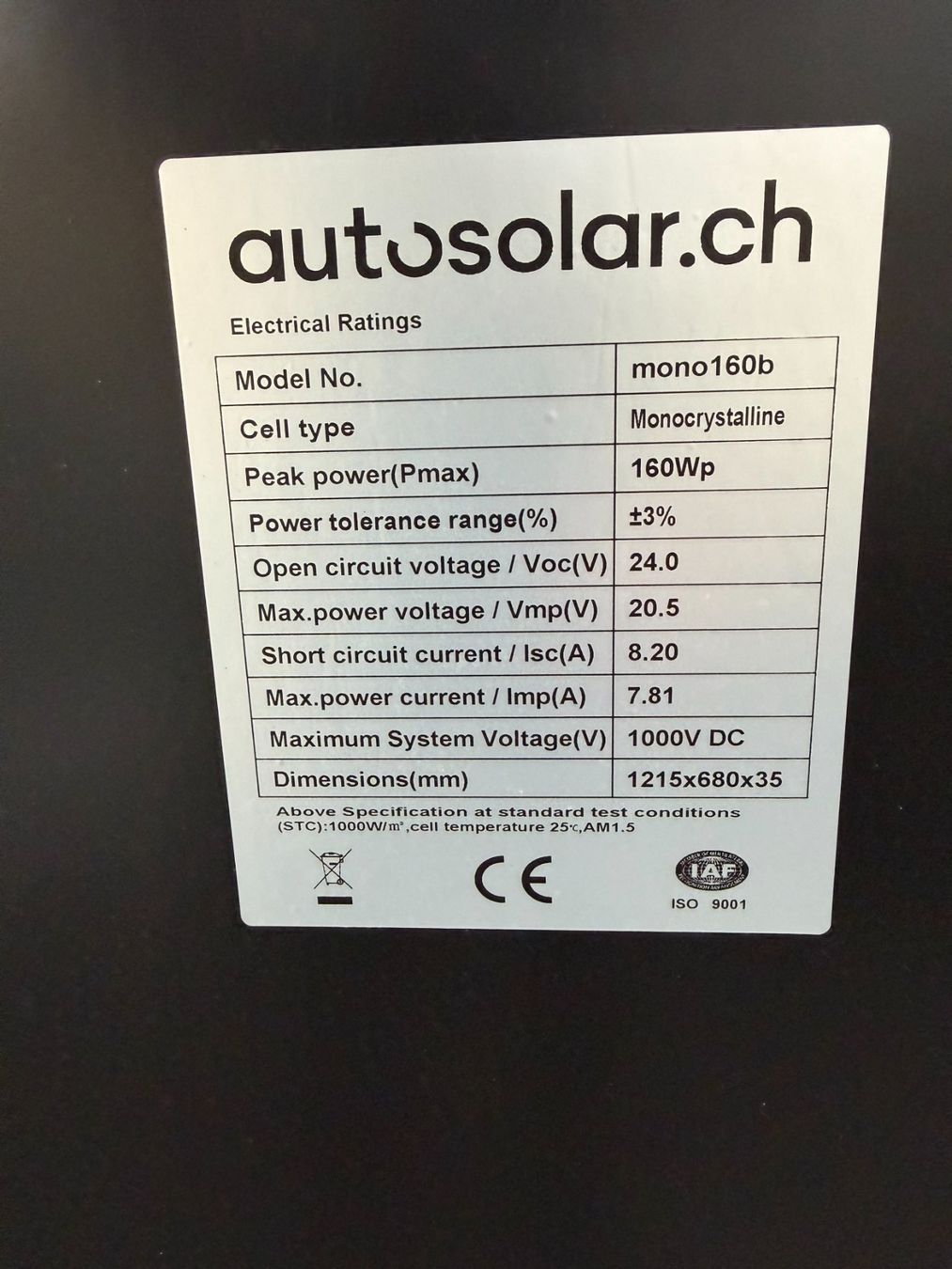 Solargeräte und Solarprodukte: Solarpanel 160 Watt – Gebraucht aus Wettingen von Semi82.1 4