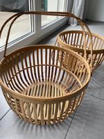 2 grosse, praktische Bambuskörbe im boho style