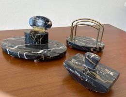 Schreibtischset Marmor dreiteilig