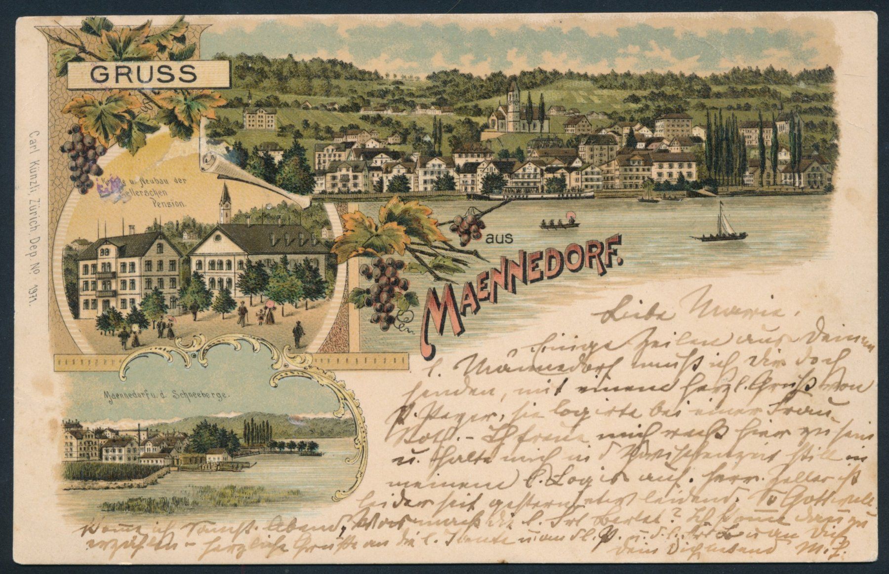 Cartoline postali: AK Litho: Männedorf – Usato da Bonau venduto da Profila3