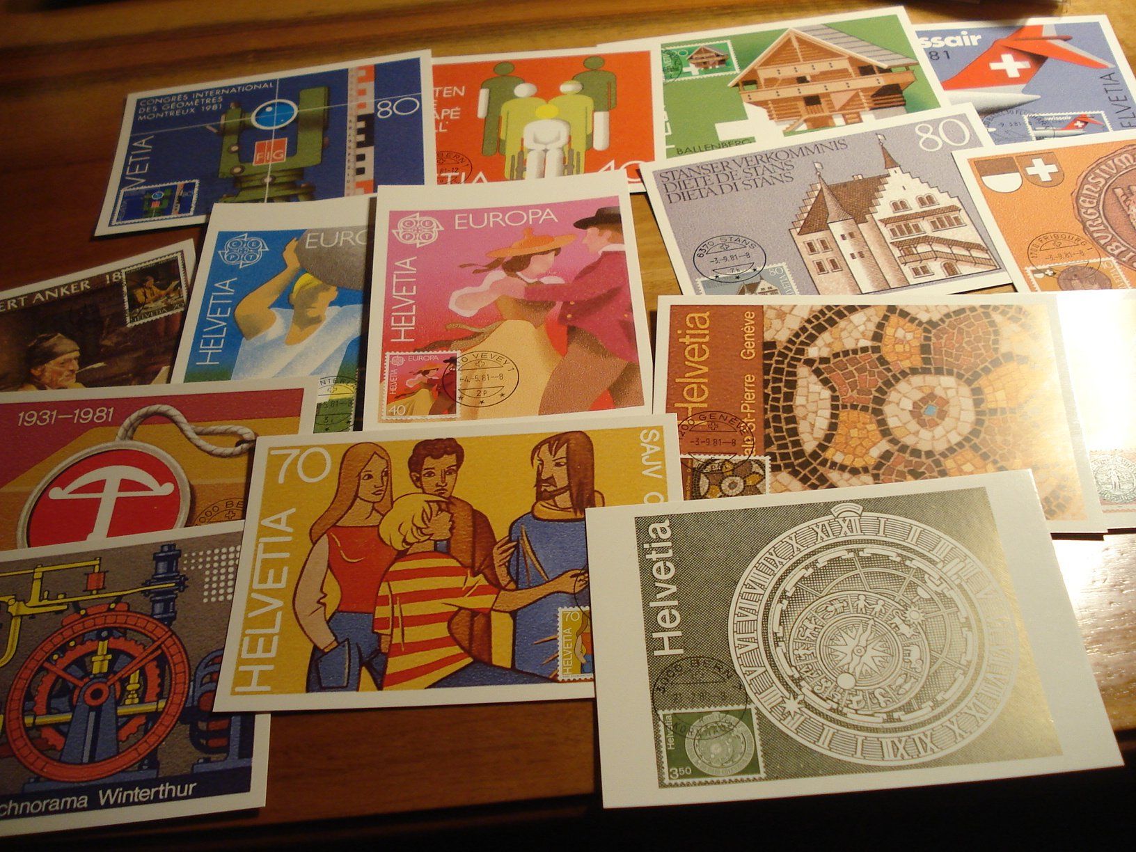 Alle Briefmarken: Set Maximumkarten 1981, 15 Belege – Gebraucht aus Niederwil AG von morostahu 1