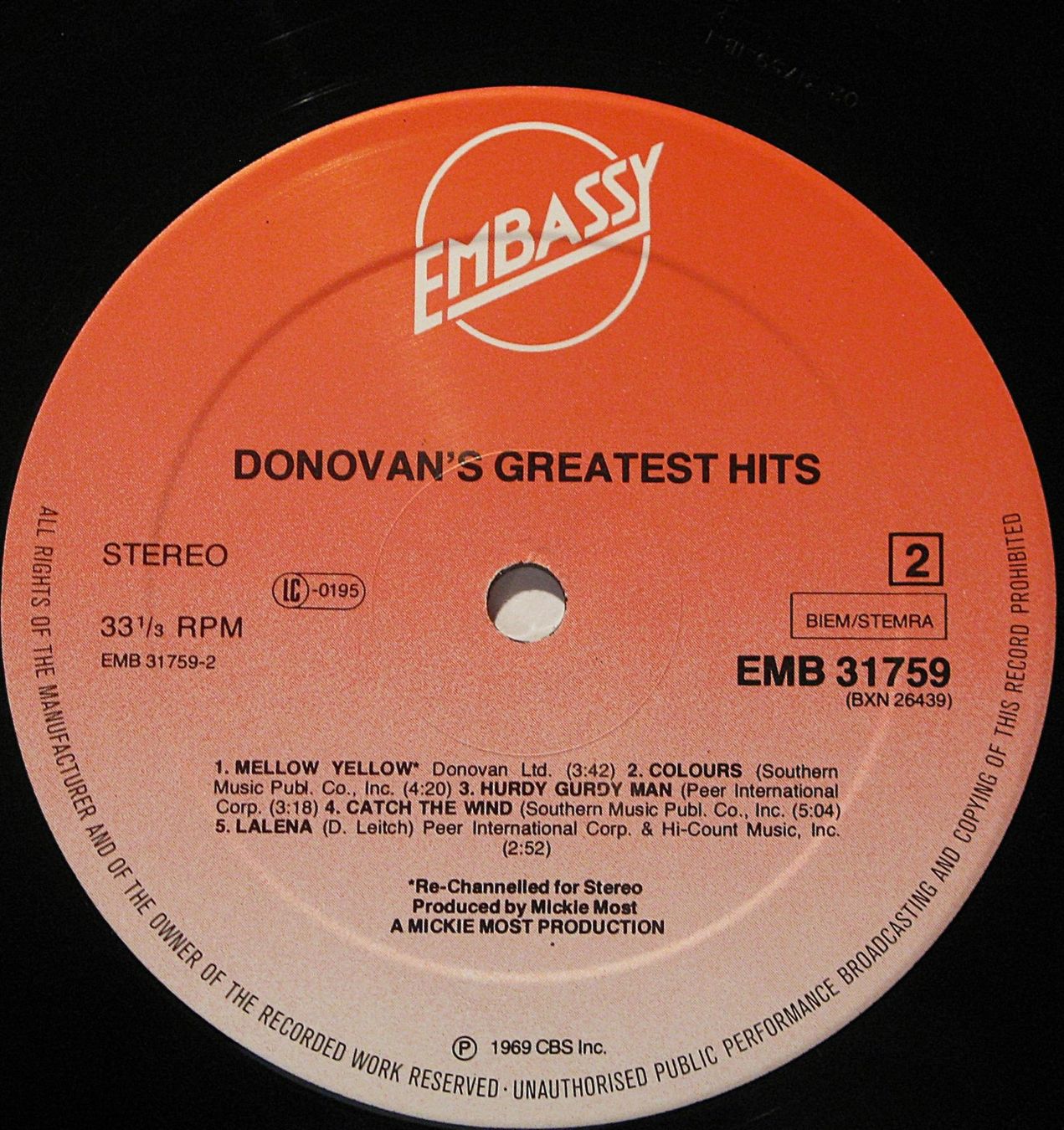 Schallplatten: DONOVAN "Greatest Hits" LP in VG++/EX – Gebraucht aus Monthey von Pingmub 4