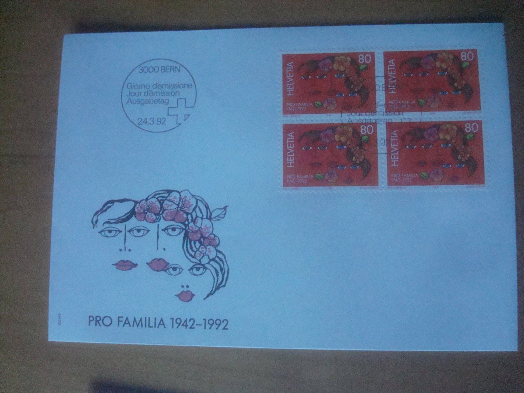 Tutti i francobolli: CH 1992 FDC Serie einzeln und 4er – Usato da Gordola venduto da Polentaefung 3