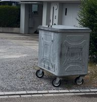 Metall Abfallcontainer mit Rollen, 4 Räder, gross