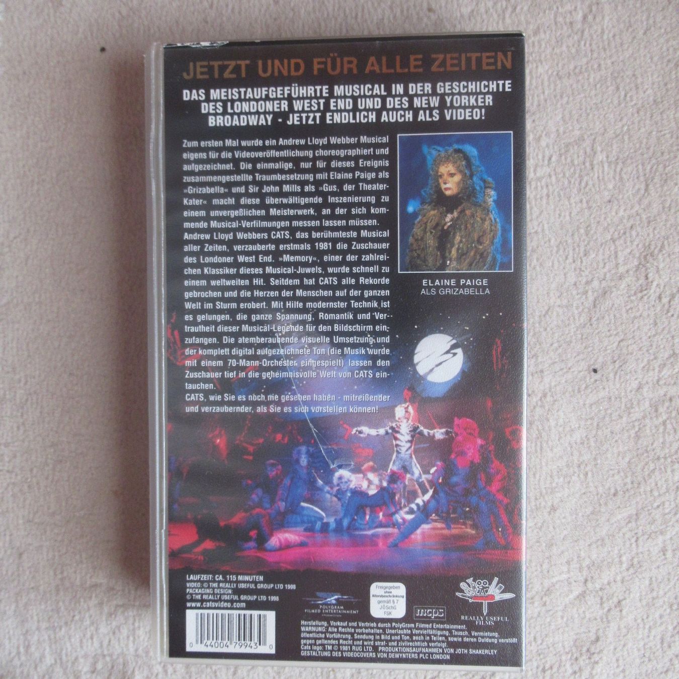 Alle VHS: Cats VHS Videokassette - Andrew Lloyd Webber Musical Hit – Gebraucht aus Moosseedorf von haro01 1