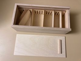 Schöne Holzbox/Karteibox für Karten im Format DIN A8 *neu*