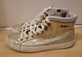 Gold High-Top Sneaker, Gr. 38 - Top Zustand!