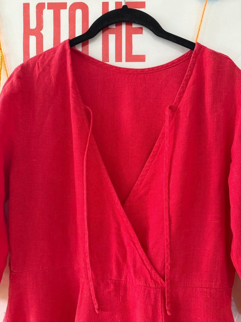 Robes: Red linen dress, size S – D'occasion à Zürich par futurmutur 3