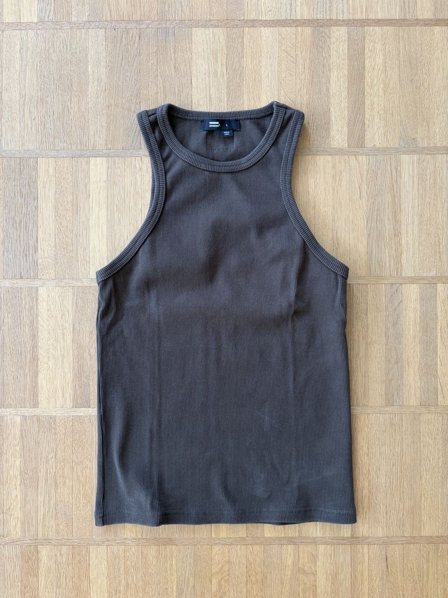 Top: Dr. Denim geripptes Tanktop, Grösse L – Nuovo (secondo la descrizione) da Zürich venduto da bib_ds9n