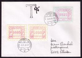 %AKTION%ATM A1+8A_Interessanter TAXBRIEF “GROSSES T”_FDC 8A!