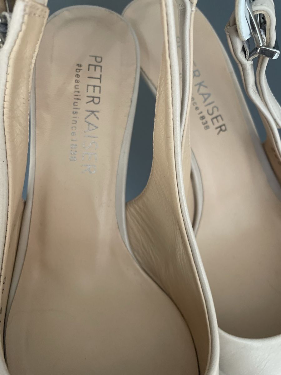 Kaiser Scarpe da donna: Peter Kaiser Slingpumps, 36 1/2, Beige Leder – Usato da Bronschhofen venduto da Ratz2 2