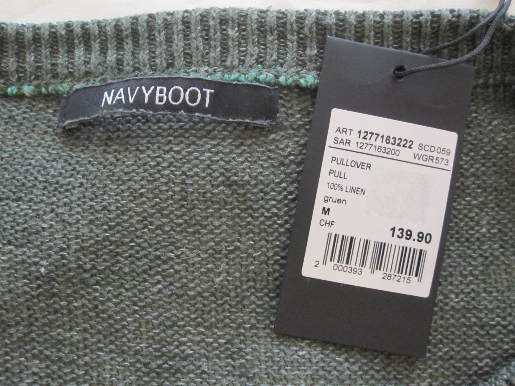 Navyboot Maglioni & Felpe: Pull col rond NAVYBOOT 100% Lin vert – Usato da Nyon venduto da WHTF 6