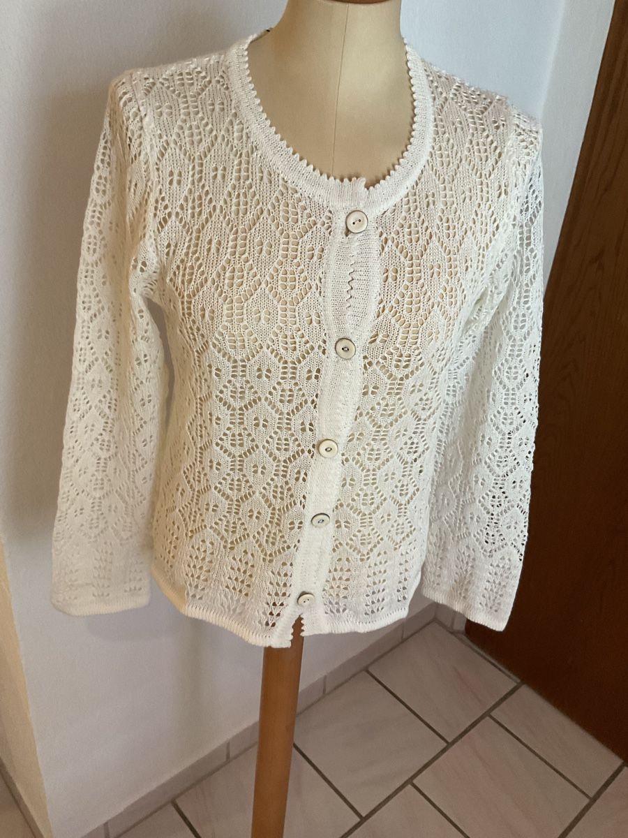 Jacken: Strickjacke LINARA weiss Grösse S Linen/ Cotton – Neu (gemäss Beschreibung) aus Wil ZH von RiccardaWegmann