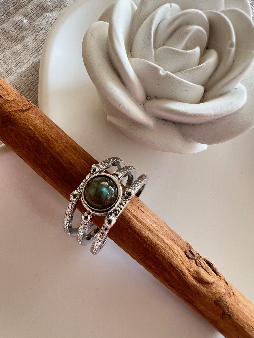 Anelli: Bague avec Labradorite - Labradorit Edelstahlring – Nuovo (secondo la descrizione) da Pully venduto da sunaddict 2