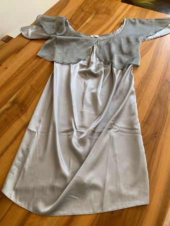 QUE SERA silberne Party Schwangerschaftskleid Gr. 38 **NEU**