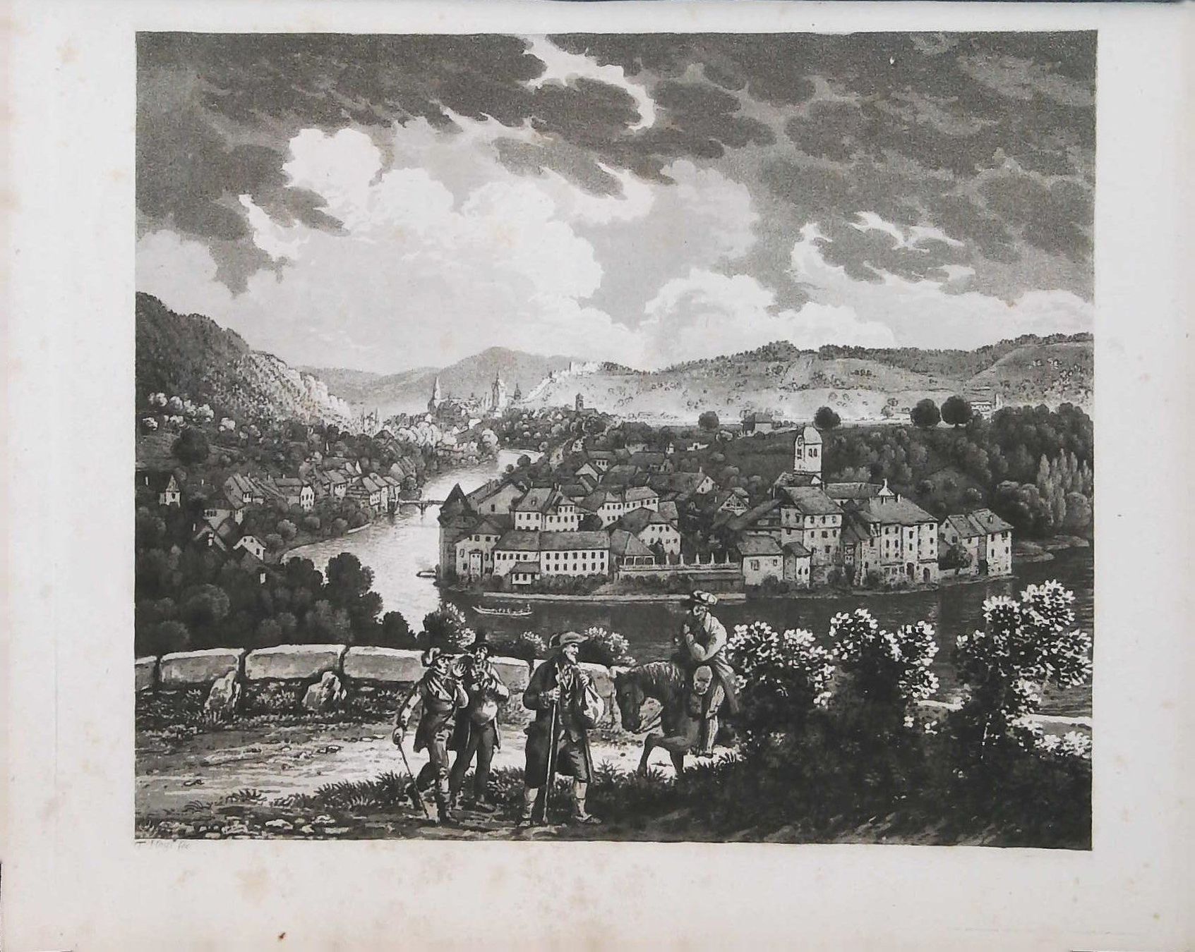 Stiche: Baden Neujahrsblatt 1827 mit Ansicht – Gebraucht aus Rafz von Helvet32