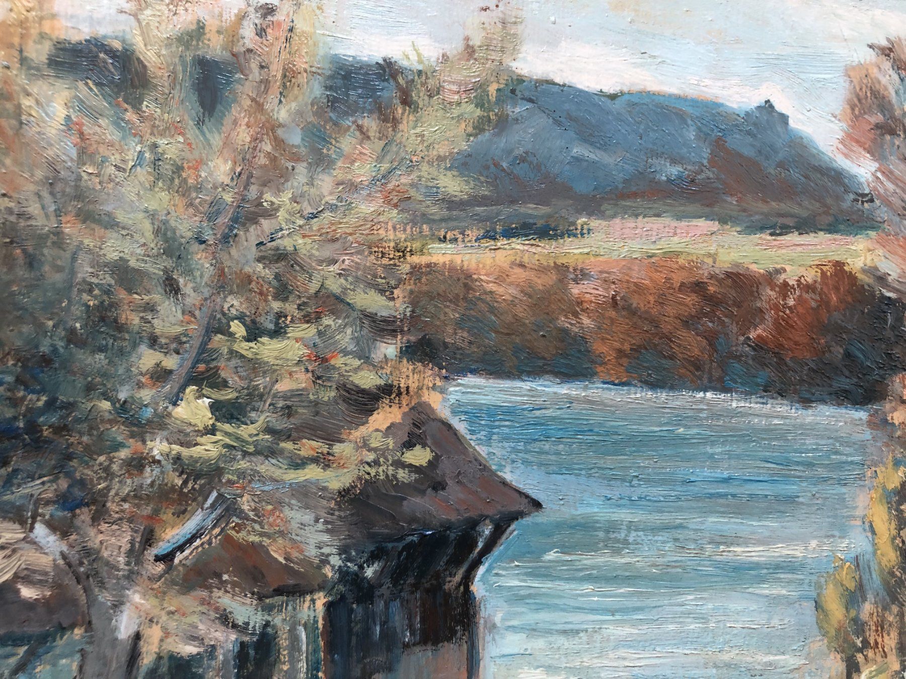 Dipinti: Bernard Chautems - Ölgemälde - Herbstlandschaft - Schupfen – Usato da Schaffhausen venduto da durruti 2