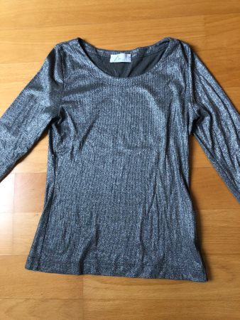 T-Shirt Marke Annalisa IT-42 D-38 grau mit Glitzer