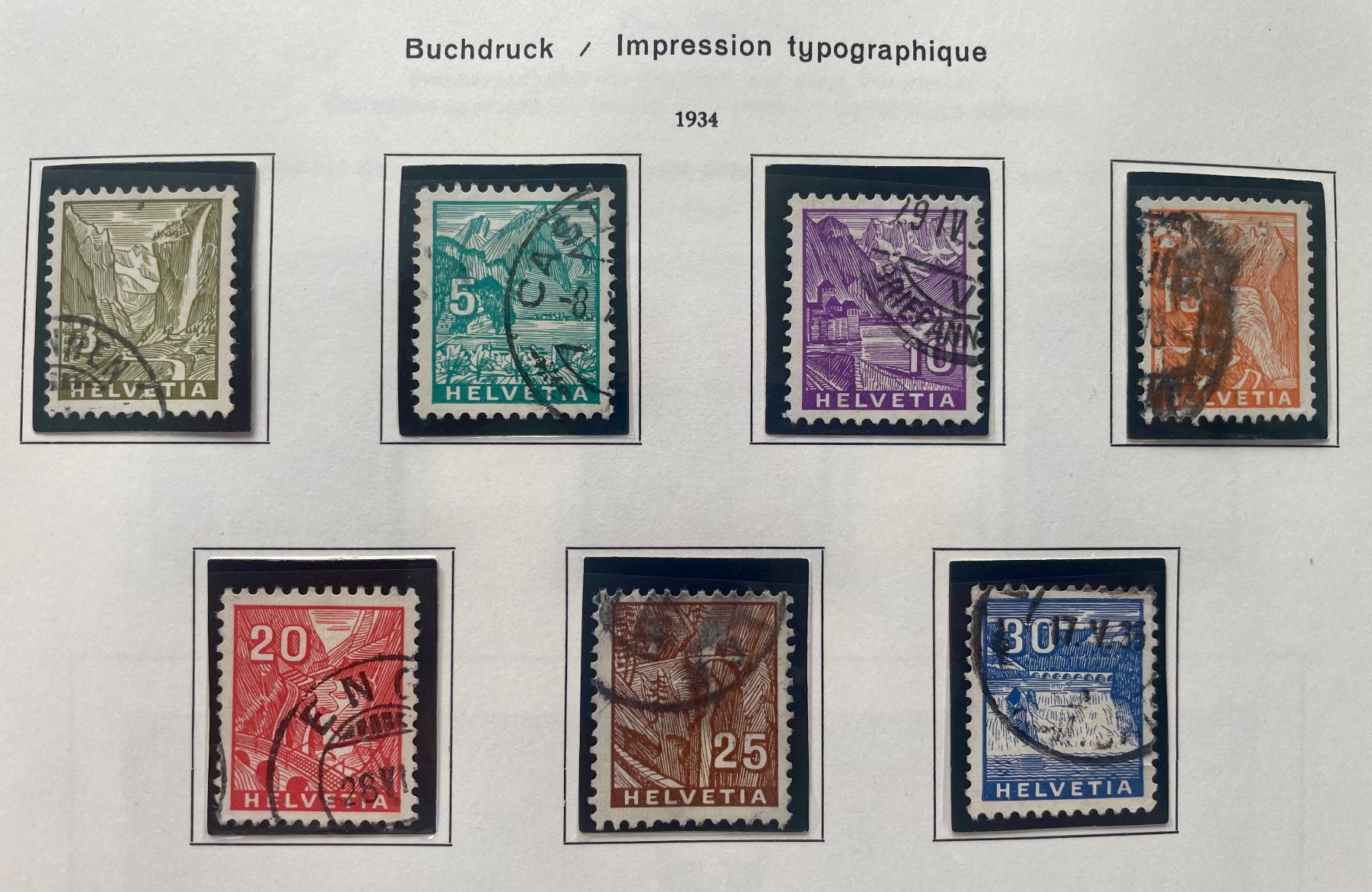 Tutti i francobolli: Helvetia Buchdruck 1934 – Usato da Rudolfstetten venduto da Laso50