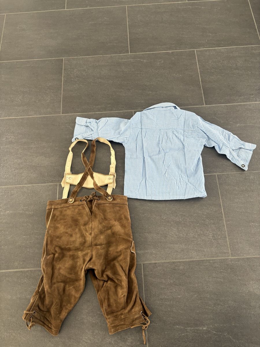 Pantaloni: Kinder Lederhose Hemd Gr 92 – Usato da Waldkirch venduto da bobby205 1