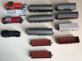 Märklin Liliput Roco H0 Konvolut 3 Lokomotiven, 9 Güterwagen