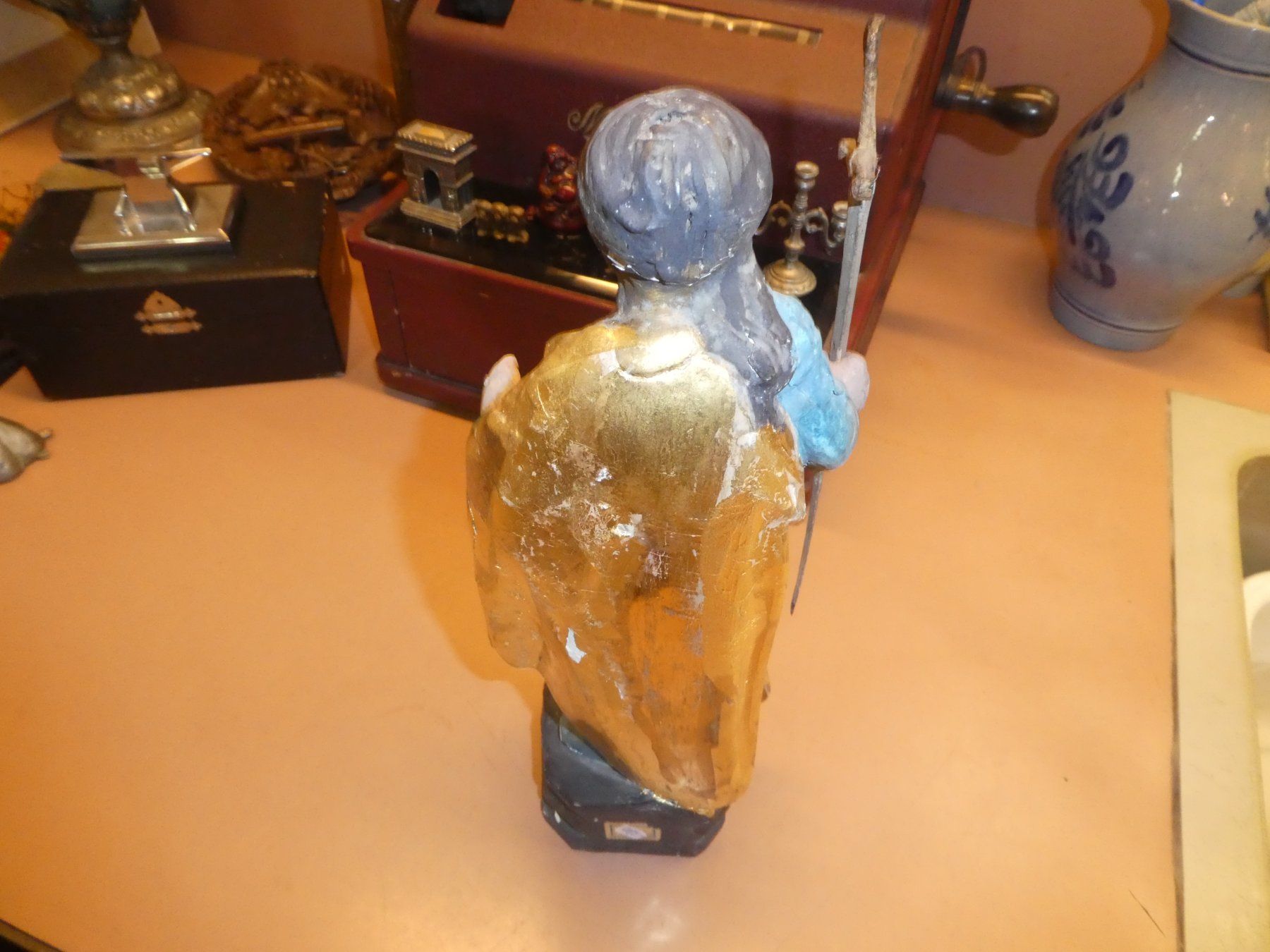 Sculture & Statue: Alte Heiligenfigur mit Schwert, Holz, bemalt – Usato da Chur venduto da Diversico2010 3