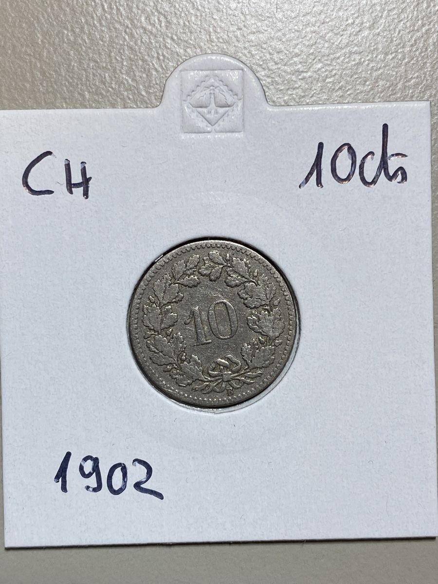 Tutti le monete: CH - 10 centimes - 1902 – Usato da Payerne venduto da Mike1682