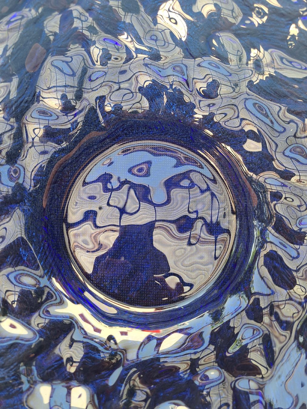 Schalen: Grosse schwere Glasschale in blau – Gebraucht aus Riedholz von Schildmaid2 4