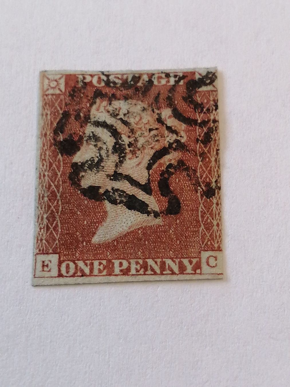 Alle Briefmarken: One Penny Red 1841, Platte 25 – Gebraucht aus Happerswil von tschergi