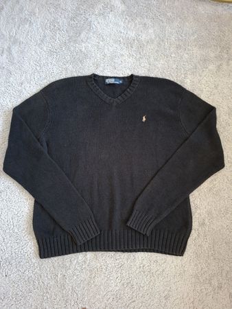 Pull Ralph Lauren noir en lin  col V taille XL