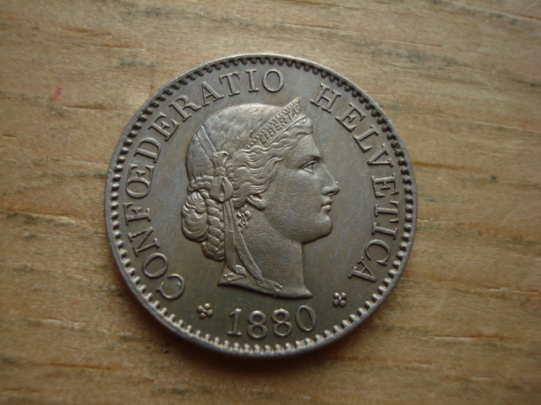 Tutti le monete: (H6) 5 Rappen 1880  UNZ – Usato da Erlach venduto da Net-Coins