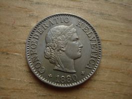 (H6) 5 Rappen 1880  UNZ