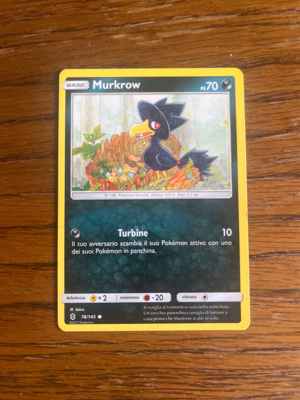 Pokémon Carte collezionabili: Carte Pokemon Murkrow - Guardians Rising - IT – Usato da Vernayaz venduto da Darkfrost