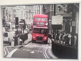 Bild London Bus Greg Scott IKEA silber gerahmt