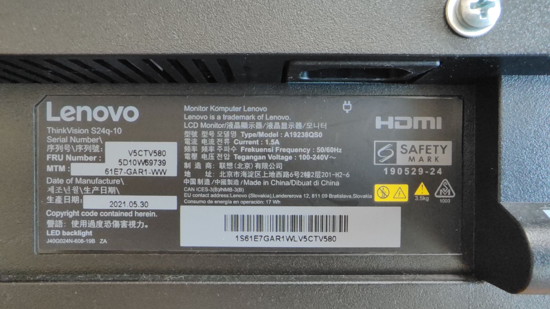 Lenovo Monitor: Lenovo ThinkVision S24q-10 – Nuovo (secondo la descrizione) da Erstfeld venduto da an_zimmi 3