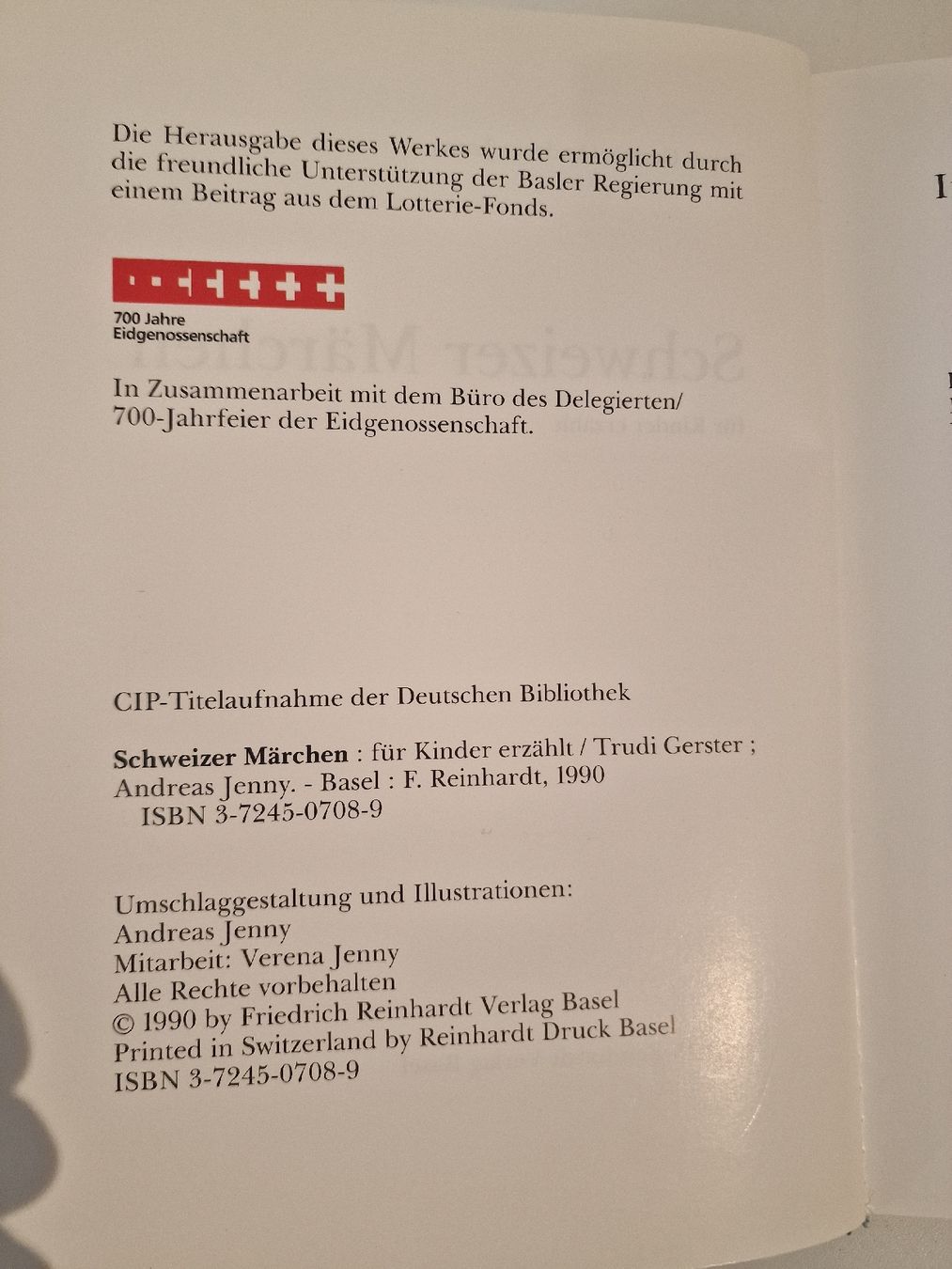 Libri: Schweizer Märchen - Trudi Gerster, Andreas Jenny, 1990. – Usato da St. Margrethen SG venduto da Goldig 2