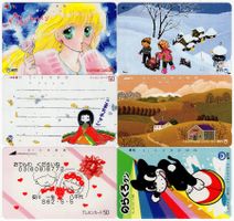 6 seltene Comic Motiv Telefonkarten aus Japan