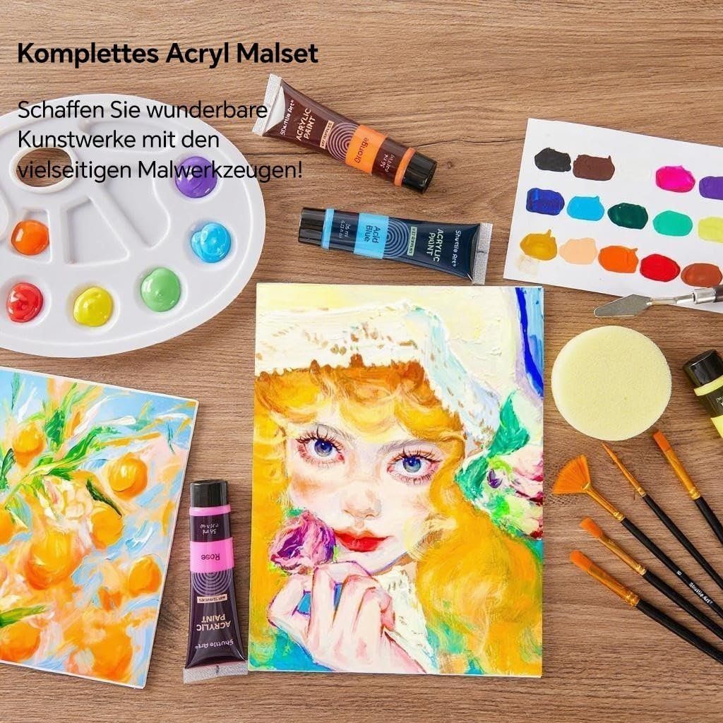 Colori: Acrylfarben Set 42 Farben mit Malzubehör – Nuovo e nell'imballaggio originale da St. Gallen venduto da sch_zsz7 5