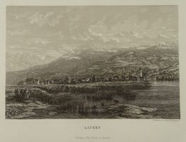 LACHEN, STAHLSTICH VON RUDOLPH RINGGER UM 1870