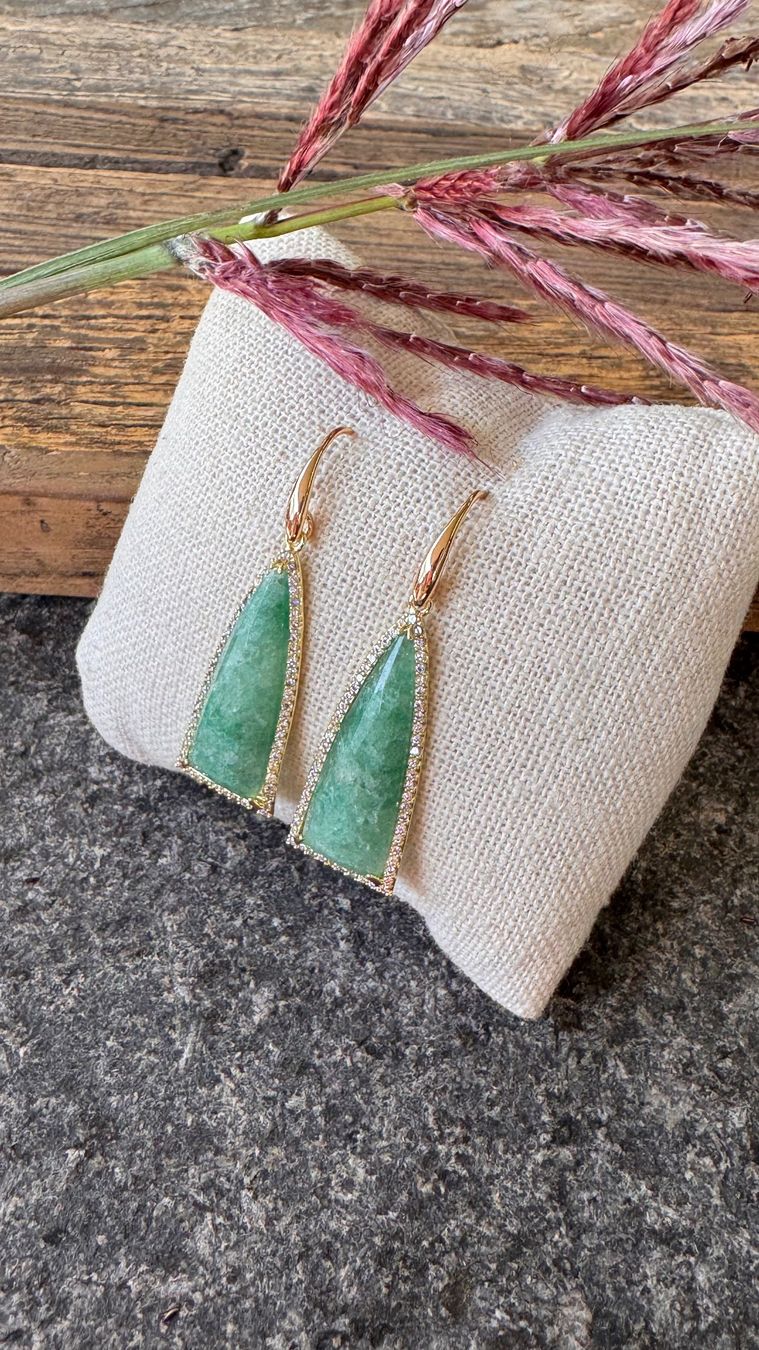 Orecchini pendenti & Orecchini a lobo: Wunderschöne vergoldete Amazonit Ohrhänger – Nuovo e nell'imballaggio originale da Rombach venduto da Ivreajewels 3