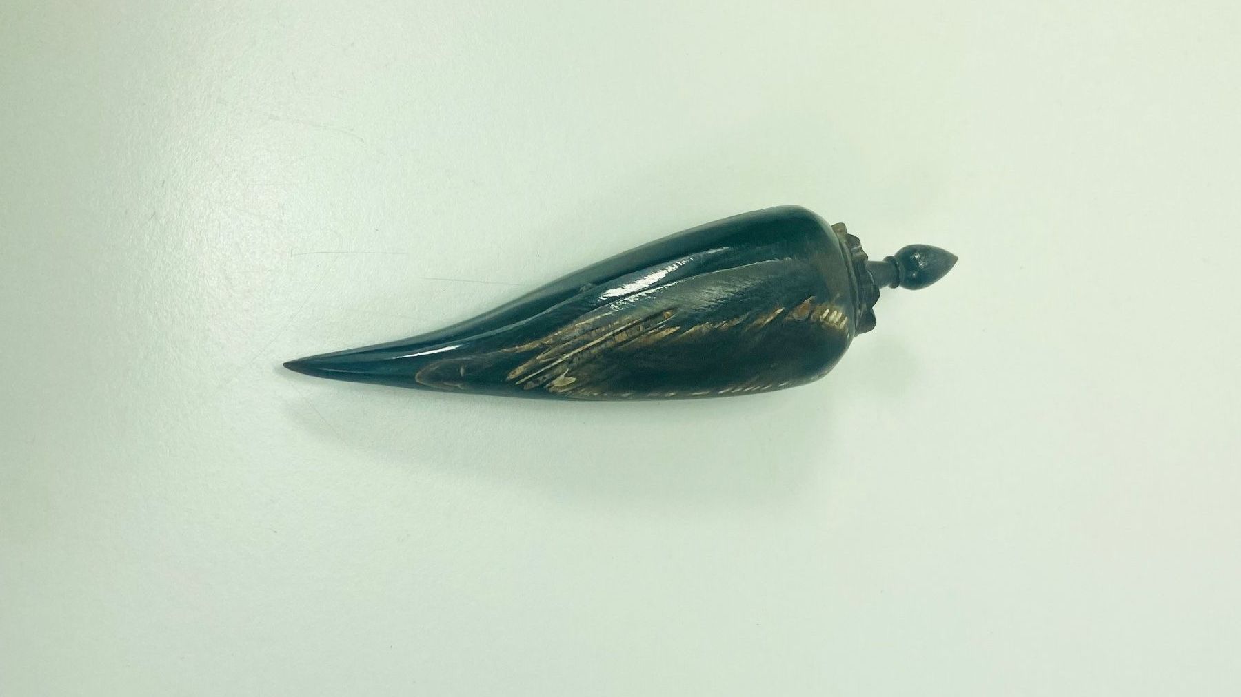 Anhänger: Amulett Horn oder Zahnstocher Behälter antik, handgeschnitzt – Gebraucht aus Zürich von Arche_Brockenhaus 1