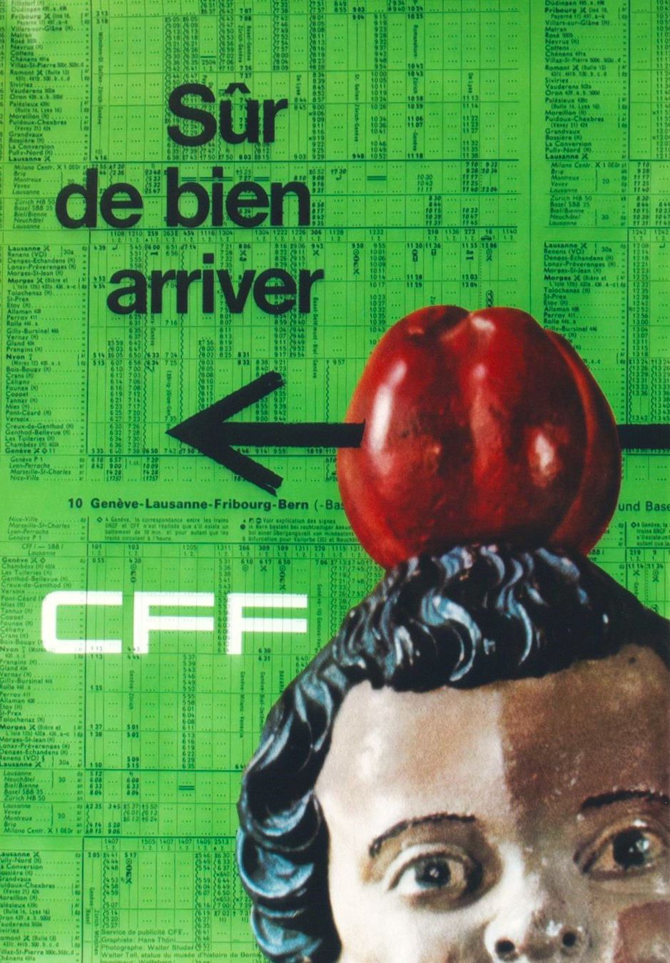 Poster & Bilder: CFF TELL SUR DE BIEN ARRIVER 1968 - Affiche originale – Gebraucht aus Blonay von postercollection