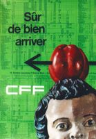 CFF TELL SUR DE BIEN ARRIVER 1968 - Affiche originale