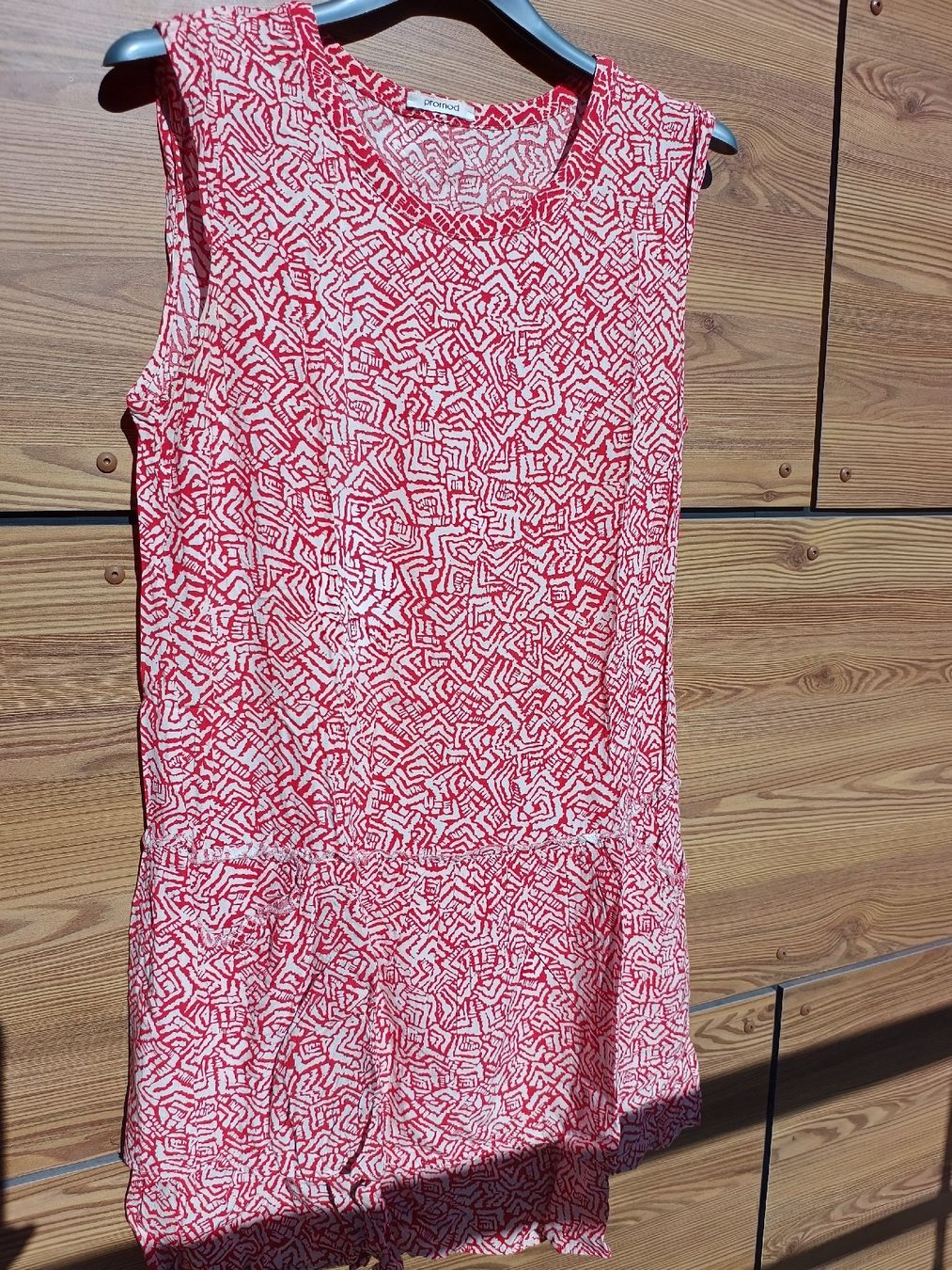 Promod Vestiti: Robe Promod sans manches rouge et blanc 40 – Usato da Genève venduto da Brachiopode